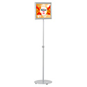 Floor Sign Stand Holder / Height Adjustable / Silver / Double sided / Slide-in Frame 11×17